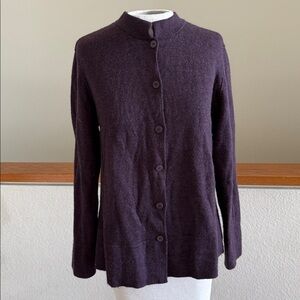 Eileen Fisher merino wool purple  Knit cardigan sweater size small
